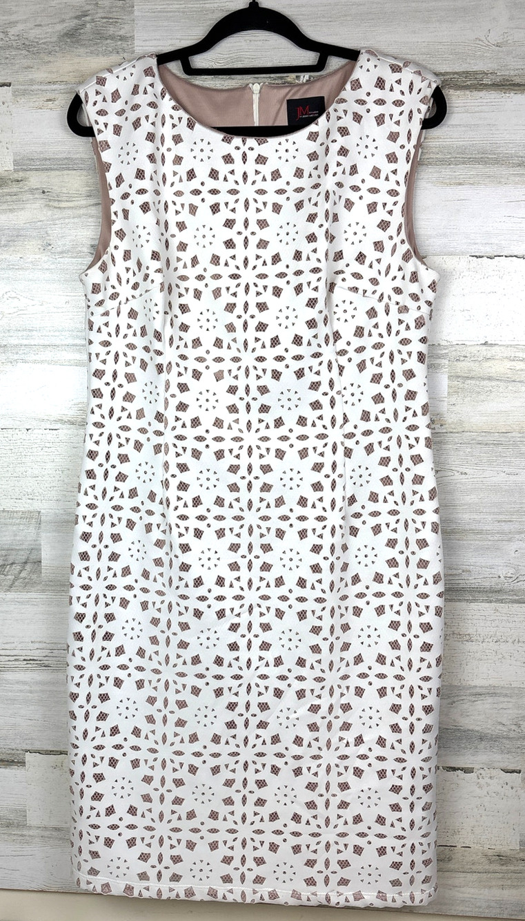 JM Studio By John Meyer Womens 12 White Floral Mini Dress Sleeveless Resort